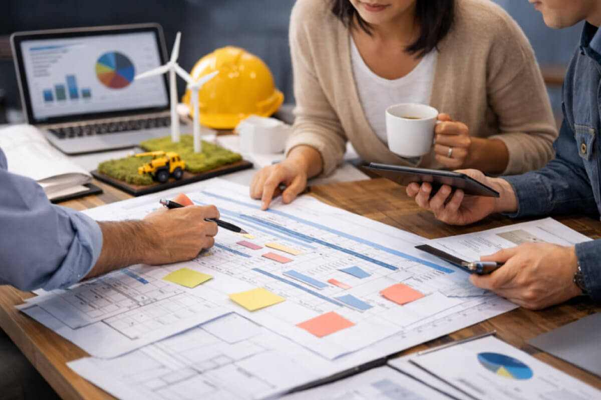 Project team planning and coordinating end-to-end project delivery