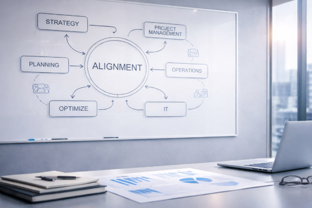 Operational alignment and process optimization illustration